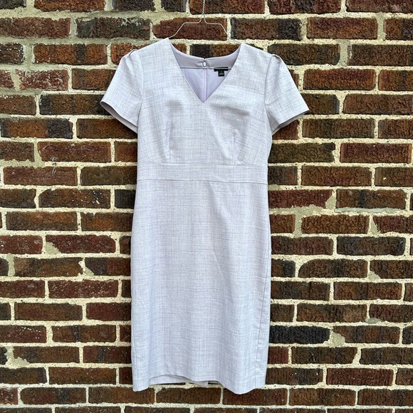 NWOT Ann Taylor Crosshatch Puff Sleeve Sheath Pencil Dress (work/professional) - Picture 4 of 9